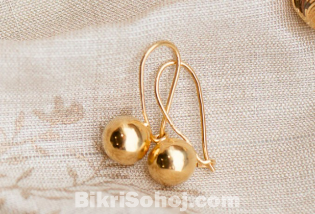 21k Gold Ball Earrings